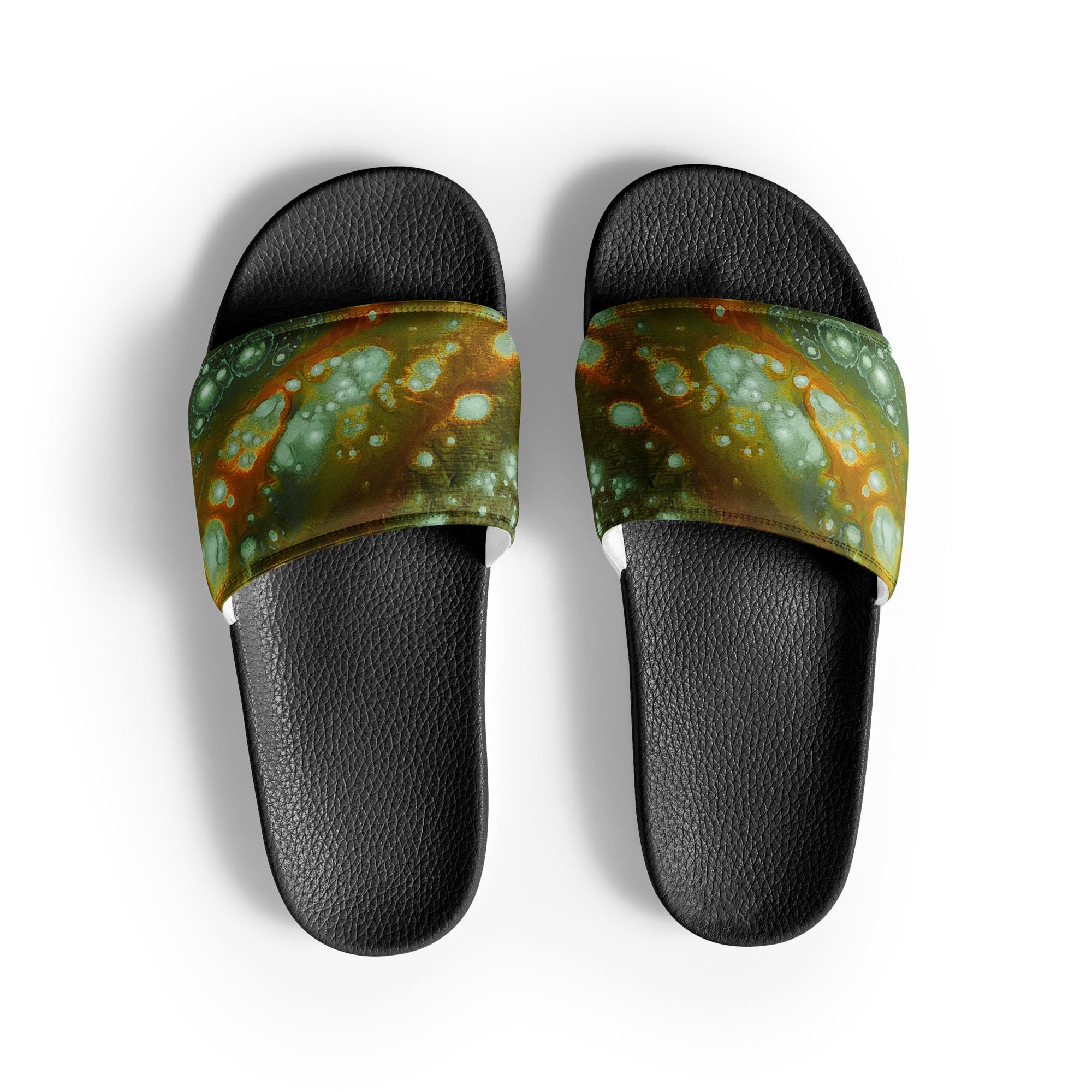 Men's Slides- Galaxy Green a.k.a. Surface of Mercury