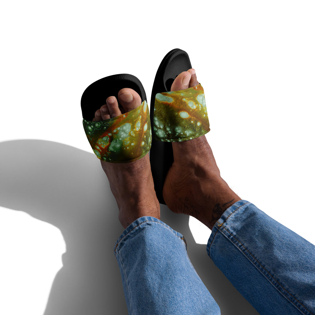 Men's Slides- Galaxy Green a.k.a. Surface of Mercury