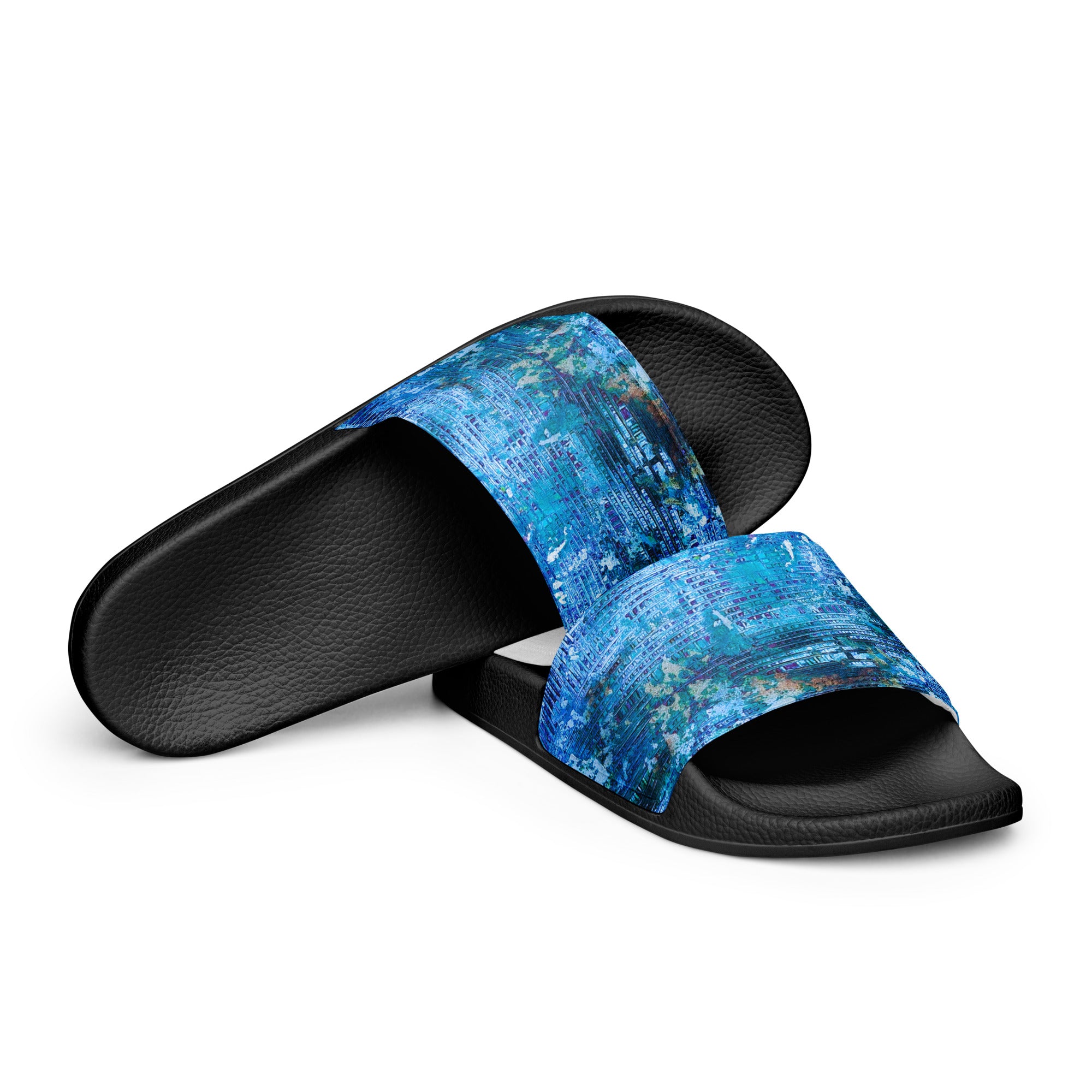 Men's slides- Weave Blue