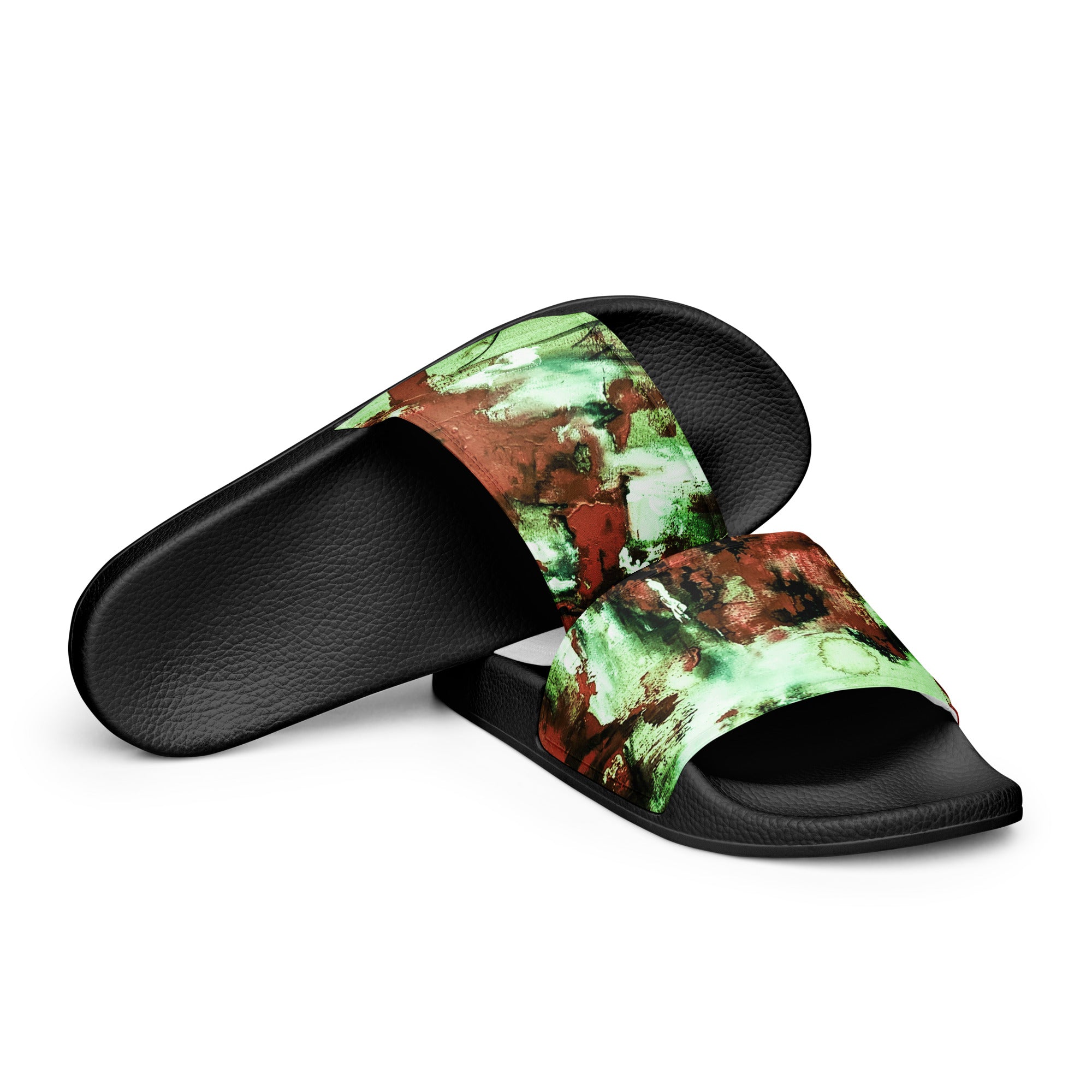 Men's Slides- Mismatch Green
