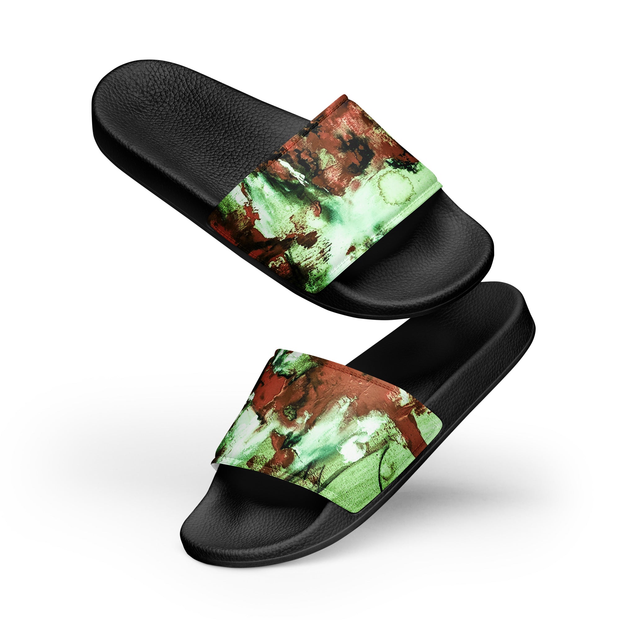 Men's Slides- Mismatch Green
