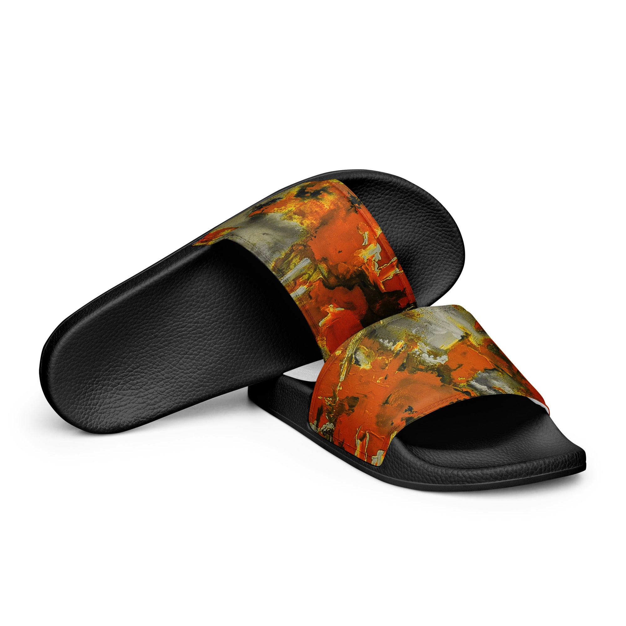 Men's Slides- Mismatch Orange