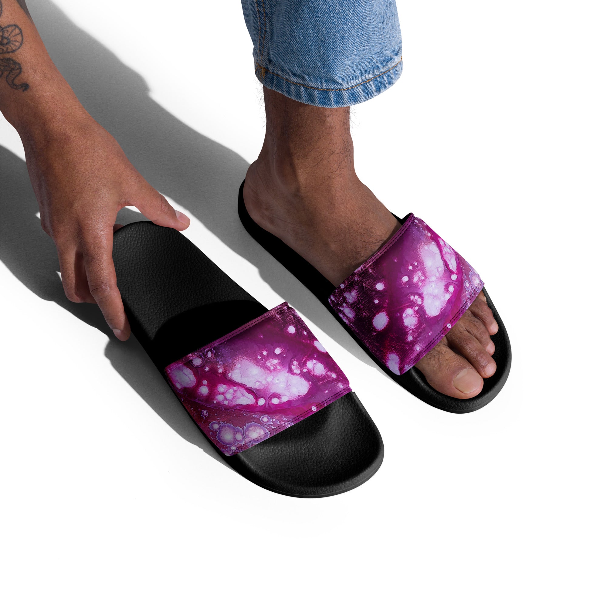 Men's slides- Galaxy Fuchsia