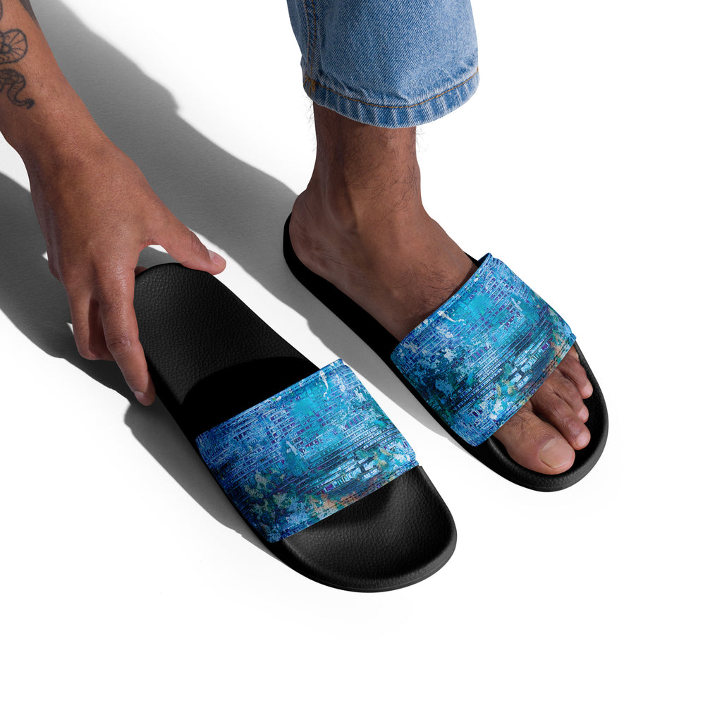 Men's slides- Weave Blue
