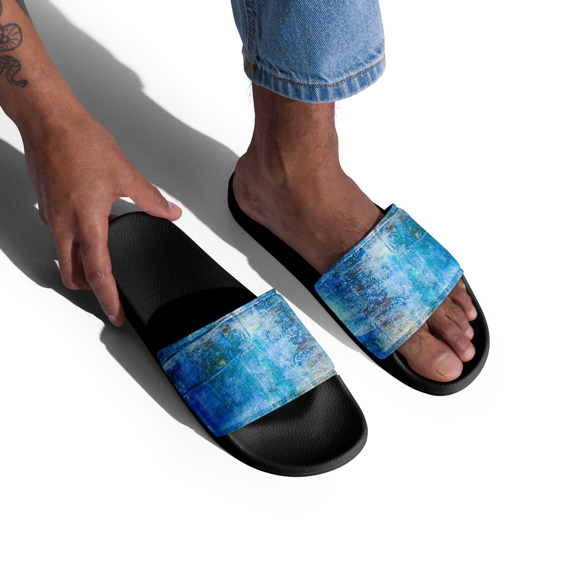 Men's slides- Bright Earth Blue
