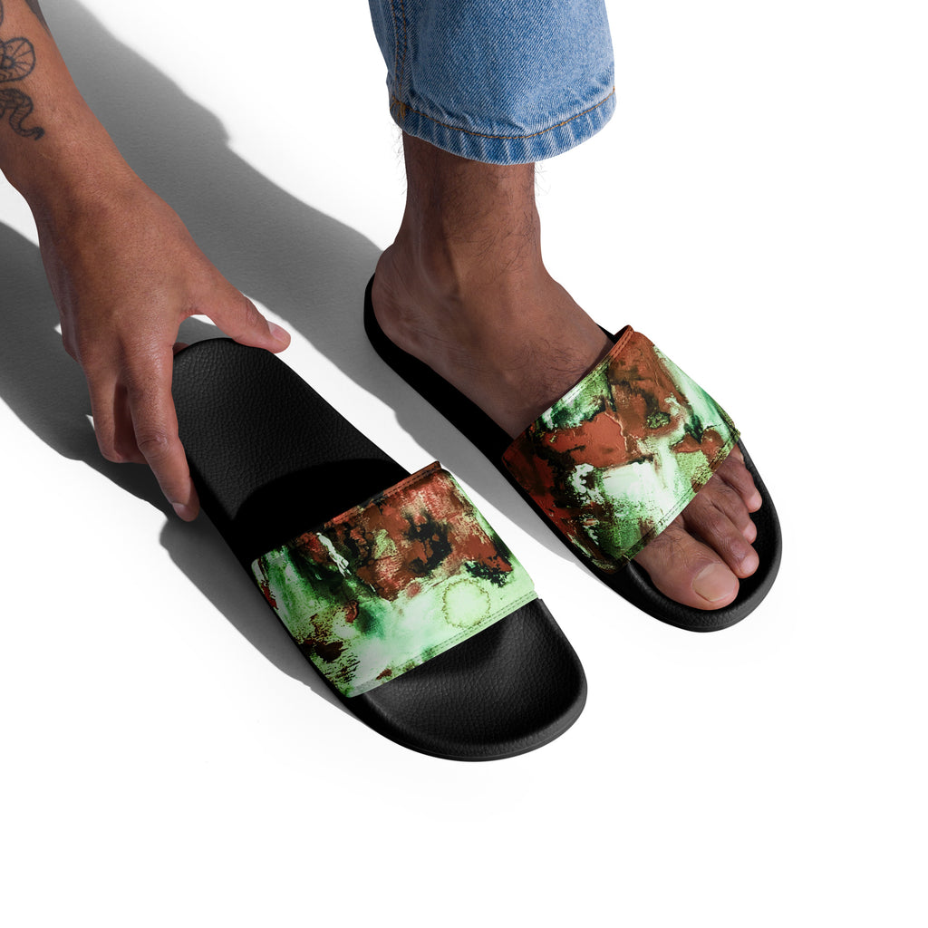 Men's Slides- Mismatch Green