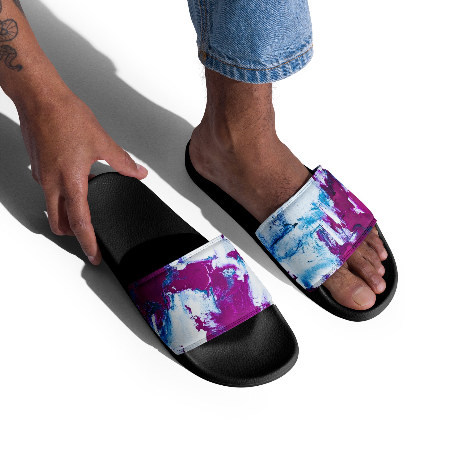 Men's Slides- Mismatch Turquoise