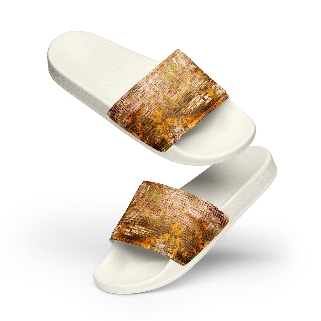 Men's slides- Weave Golden