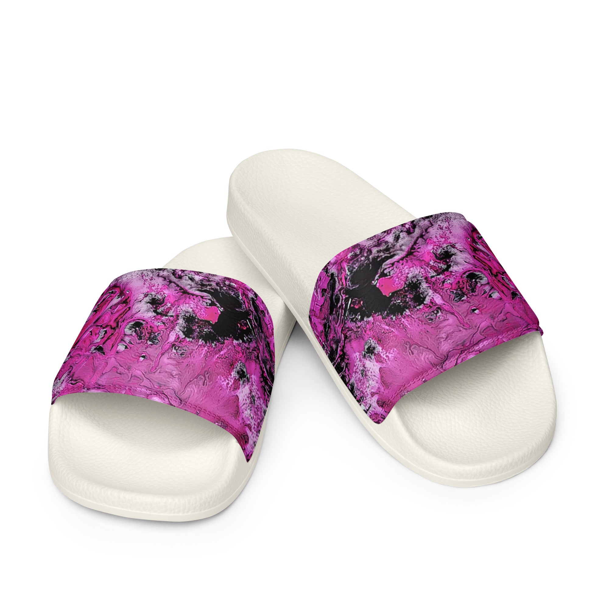 Men's slides- Pink Marble