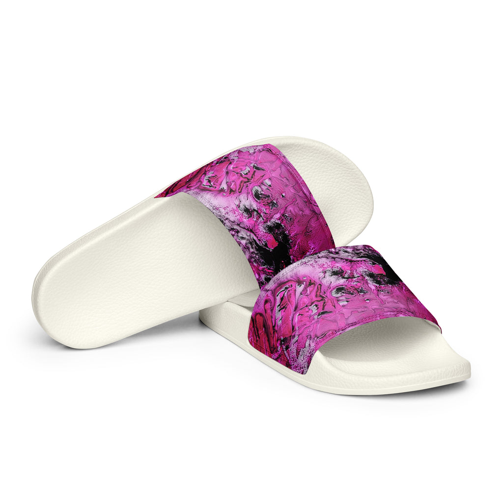 Men's slides- Pink Marble