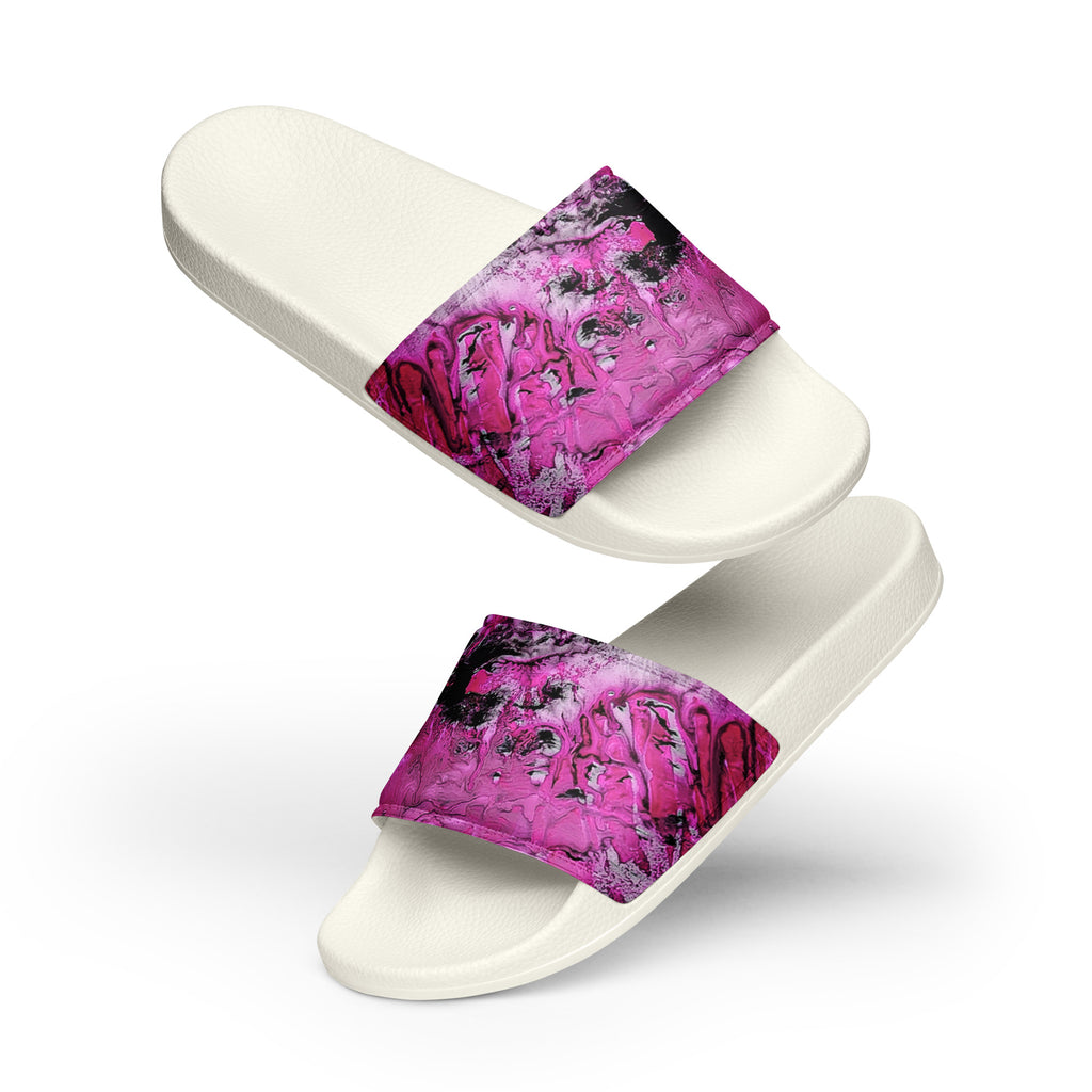 Men's slides- Pink Marble