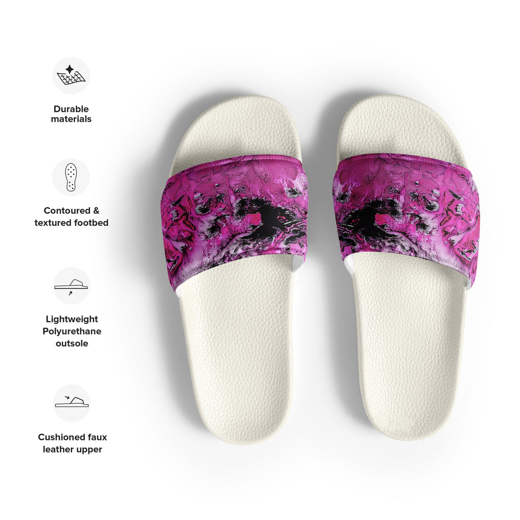 Men's slides- Pink Marble