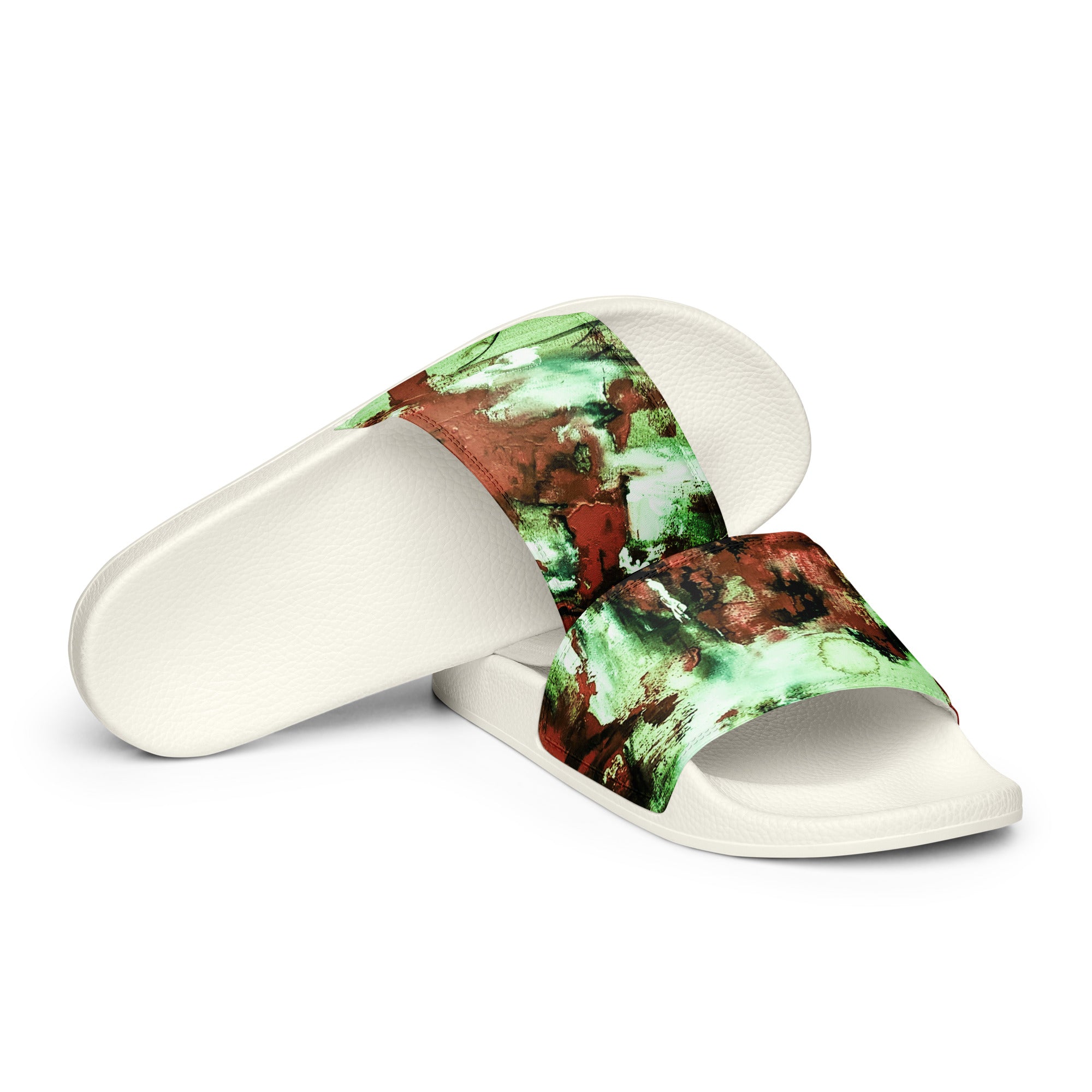 Men's Slides- Mismatch Green