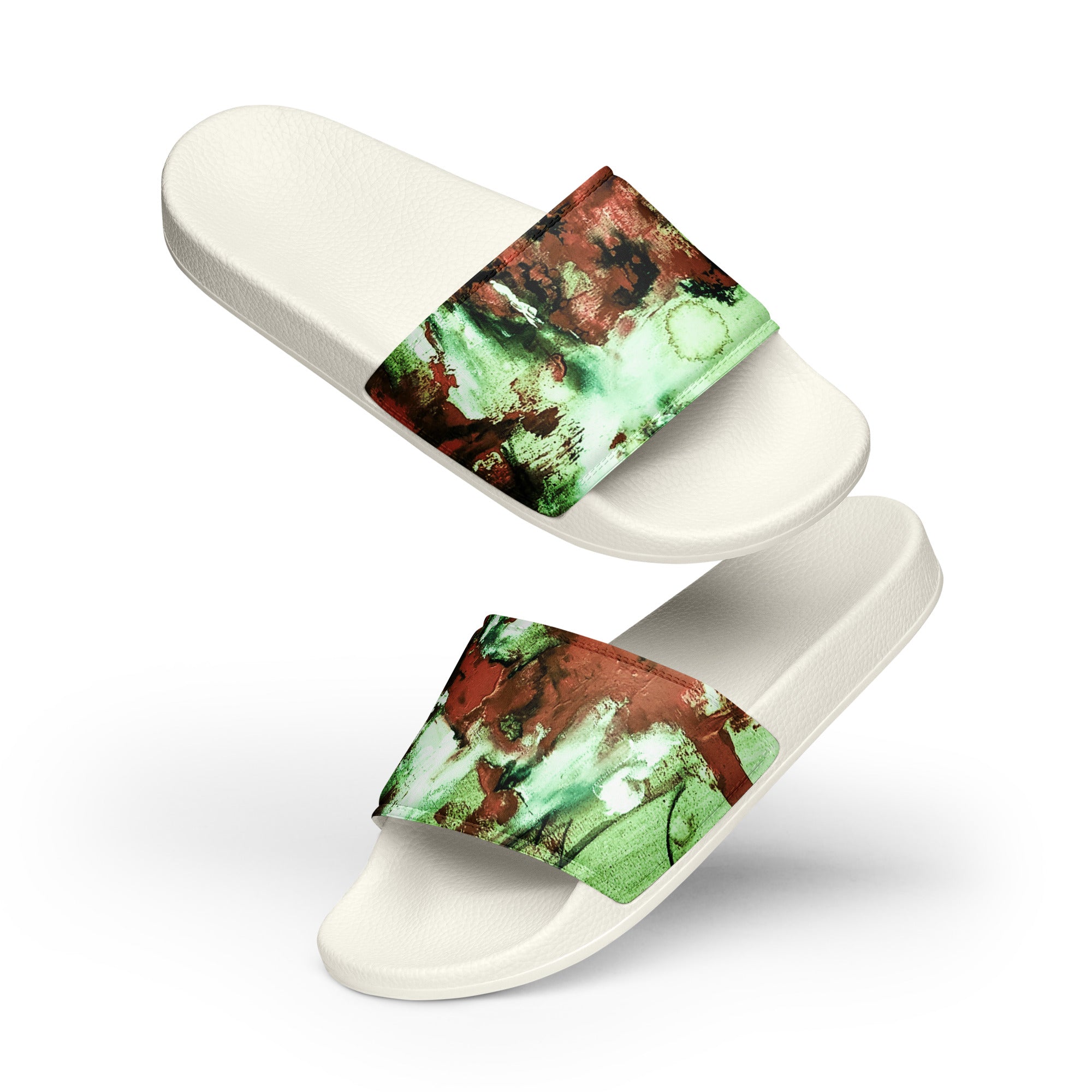 Men's Slides- Mismatch Green