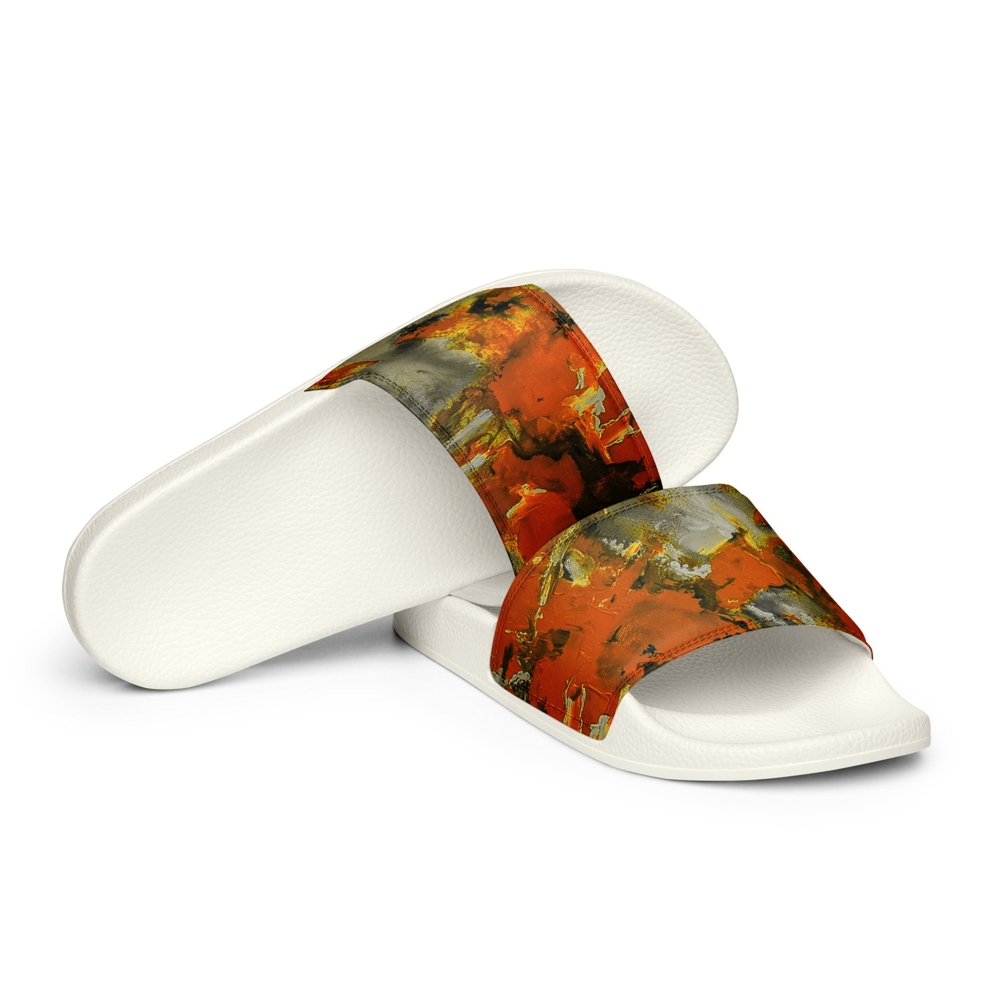 Men's Slides- Mismatch Orange