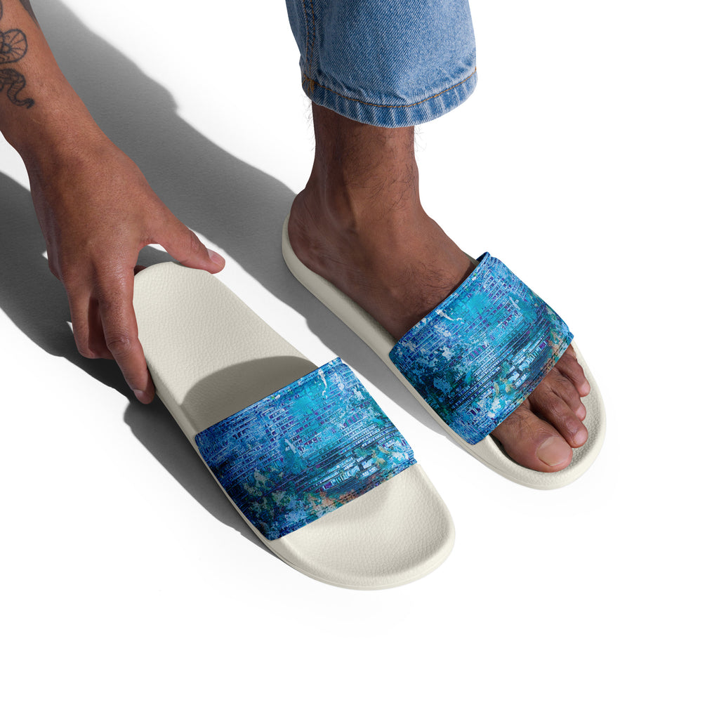 Men's slides- Weave Blue