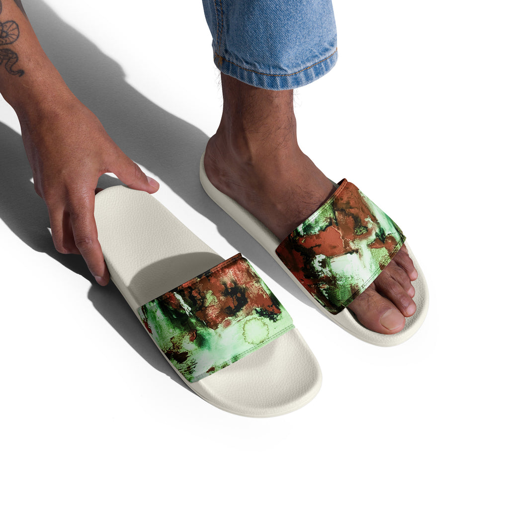 Men's Slides- Mismatch Green
