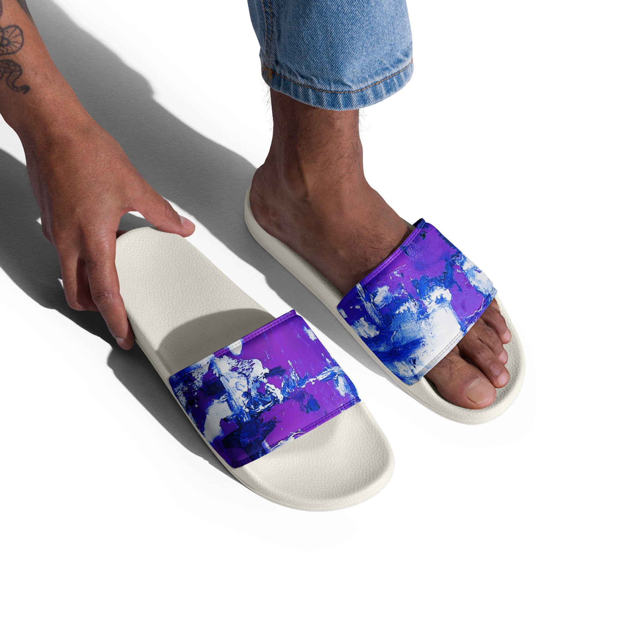 Men's Slides- Mismatch Purple