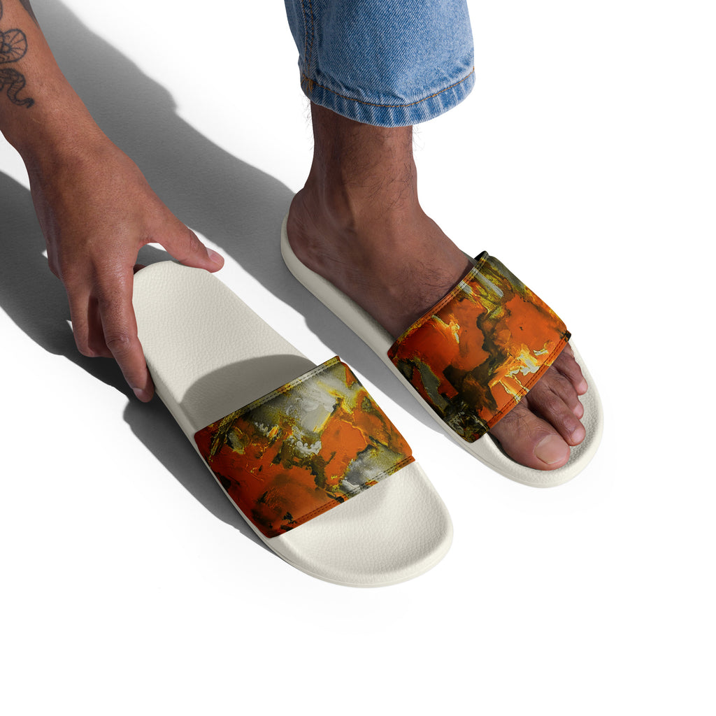 Men's Slides- Mismatch Orange
