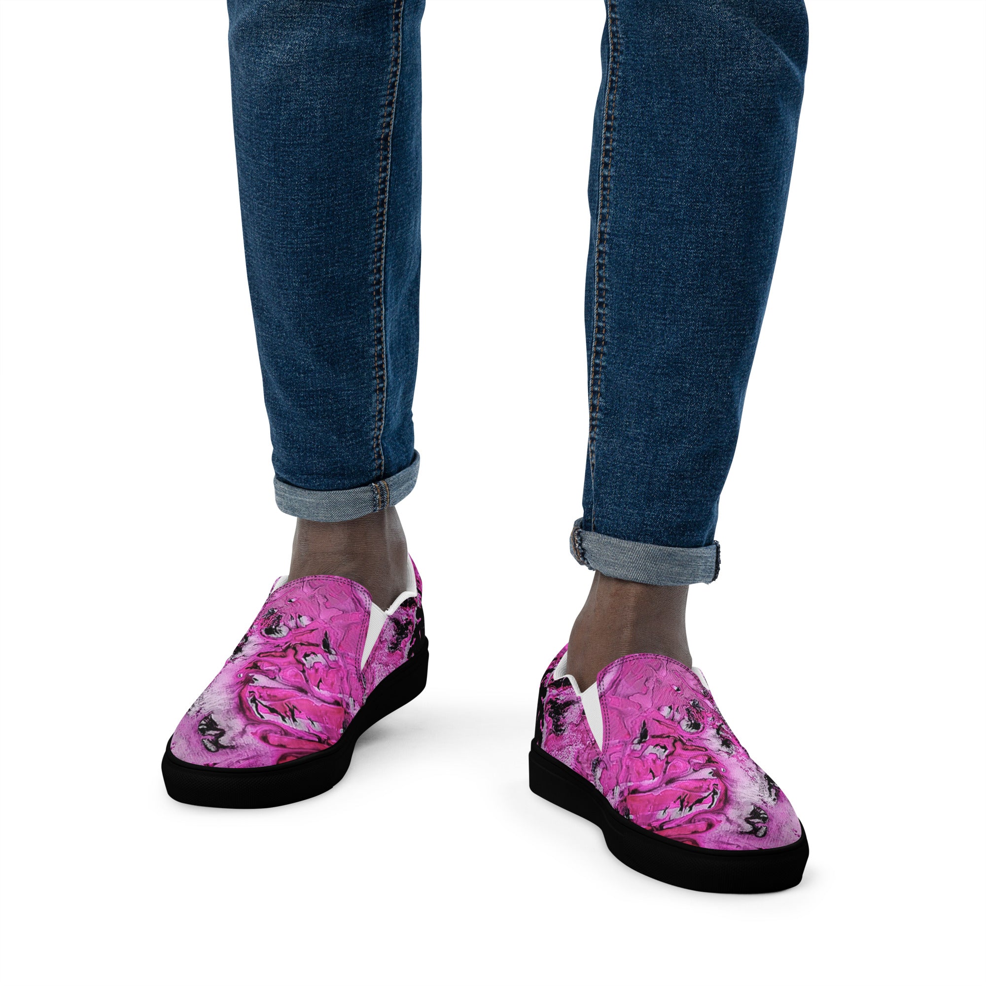 Men's slip on- Pink Marble