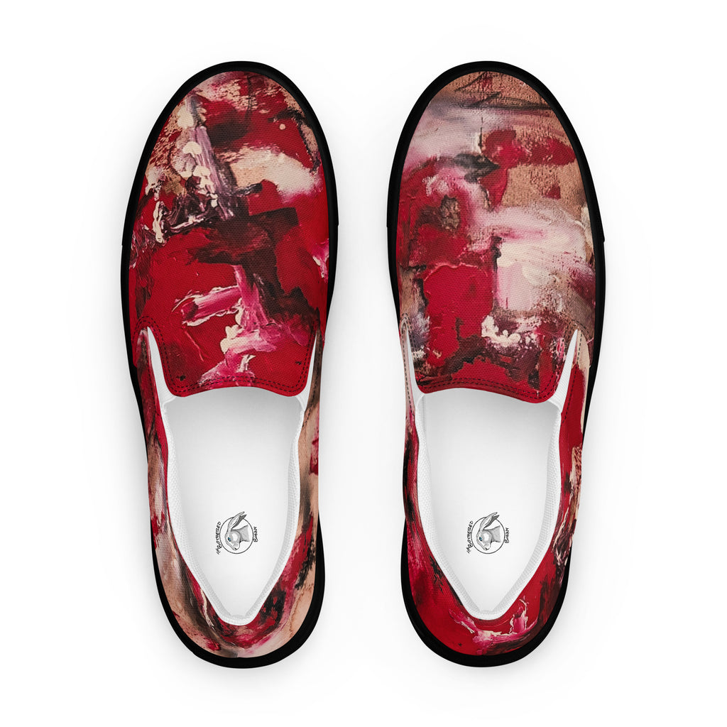 Men's Slip On- Mismatch Red