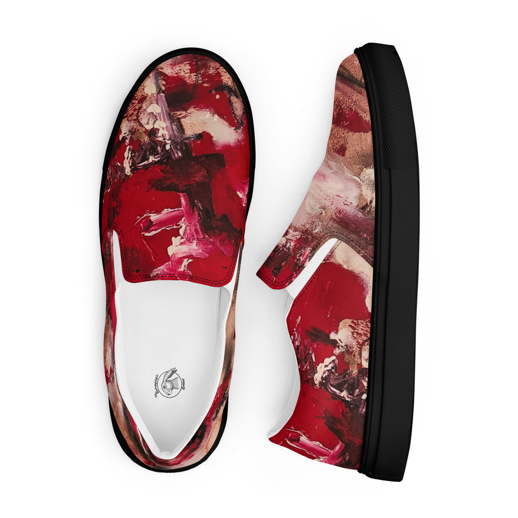 Men's Slip On- Mismatch Red