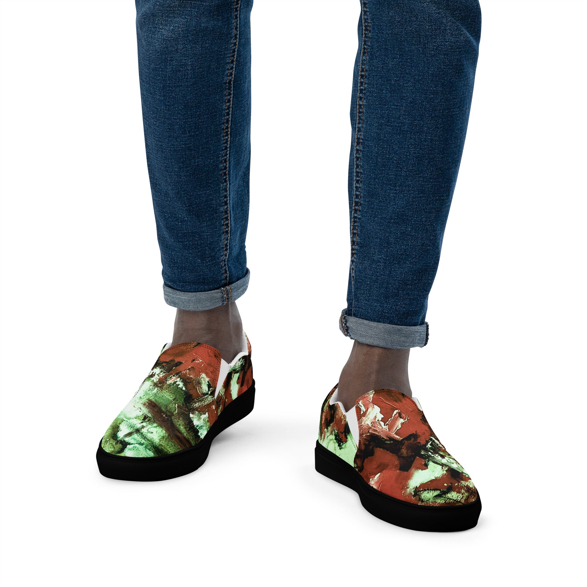 Men's Slip On- Mismatch Green