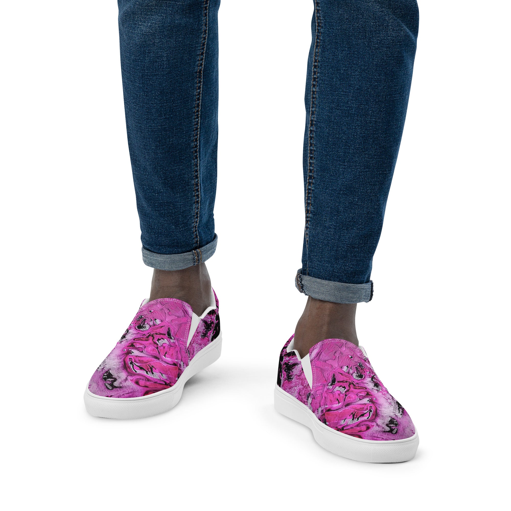 Men's slip on- Pink Marble
