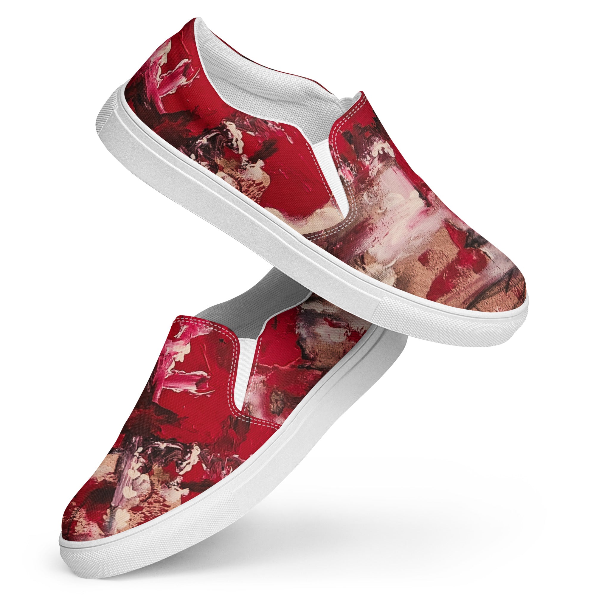 Men's Slip On- Mismatch Red