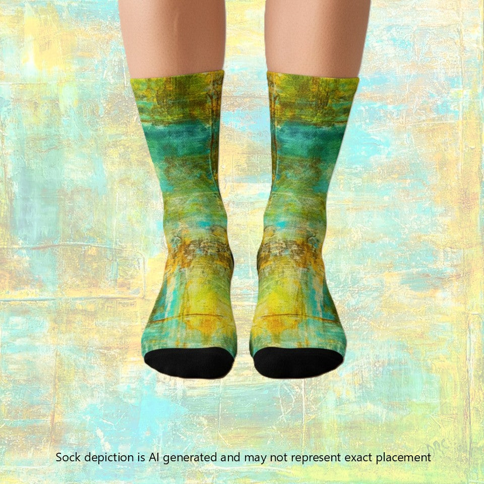 Crew socks- Bright Earth Flow