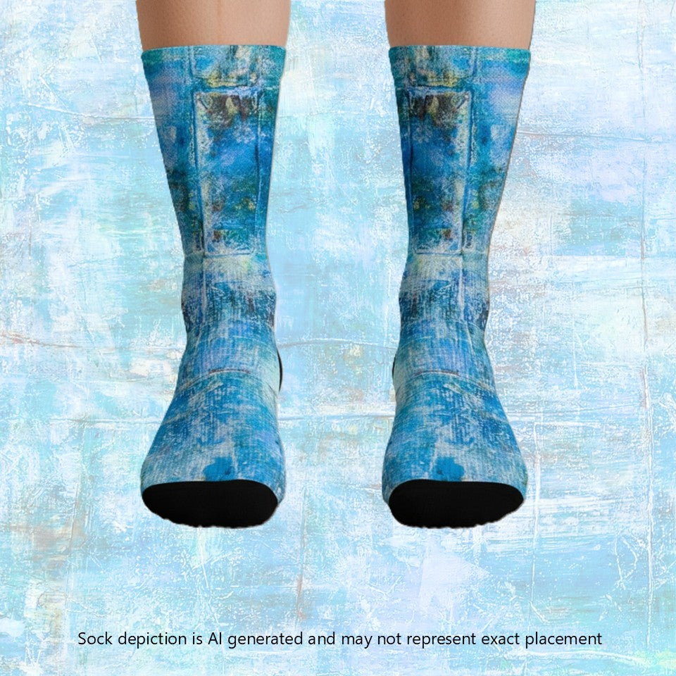 Crew socks- Bright Earth Blue