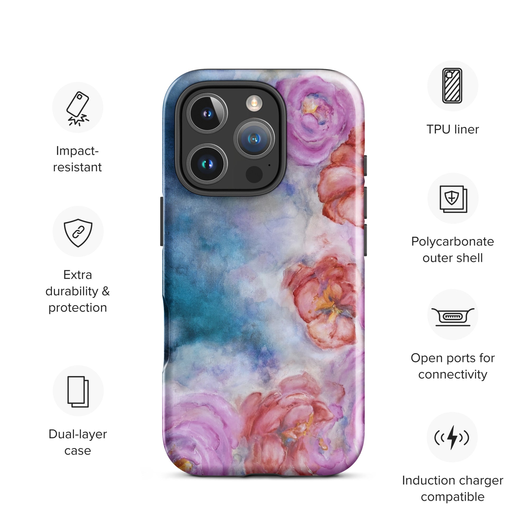 iPhone® Tough Case- Ink Flower
