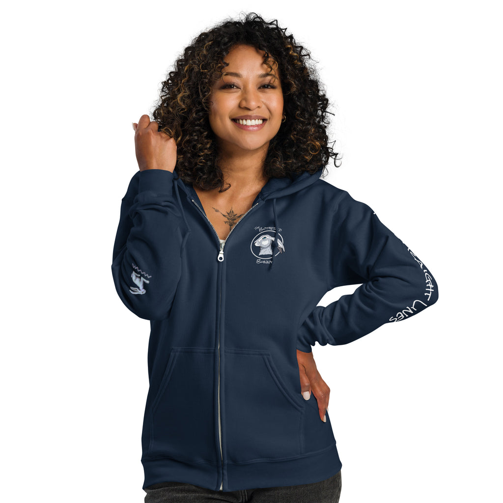 TBB Zip Hoodie- Logo Back Dark