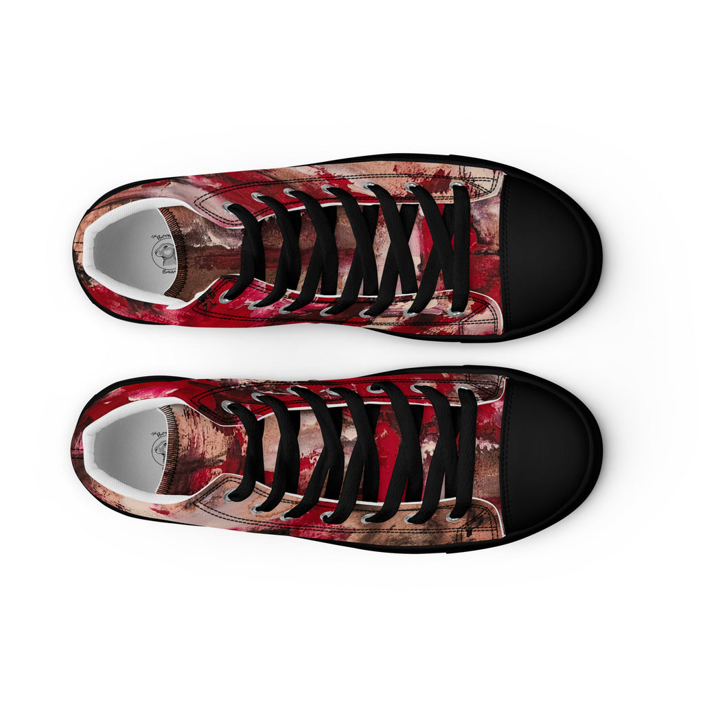 Womyn's High Top- Mismatch Red