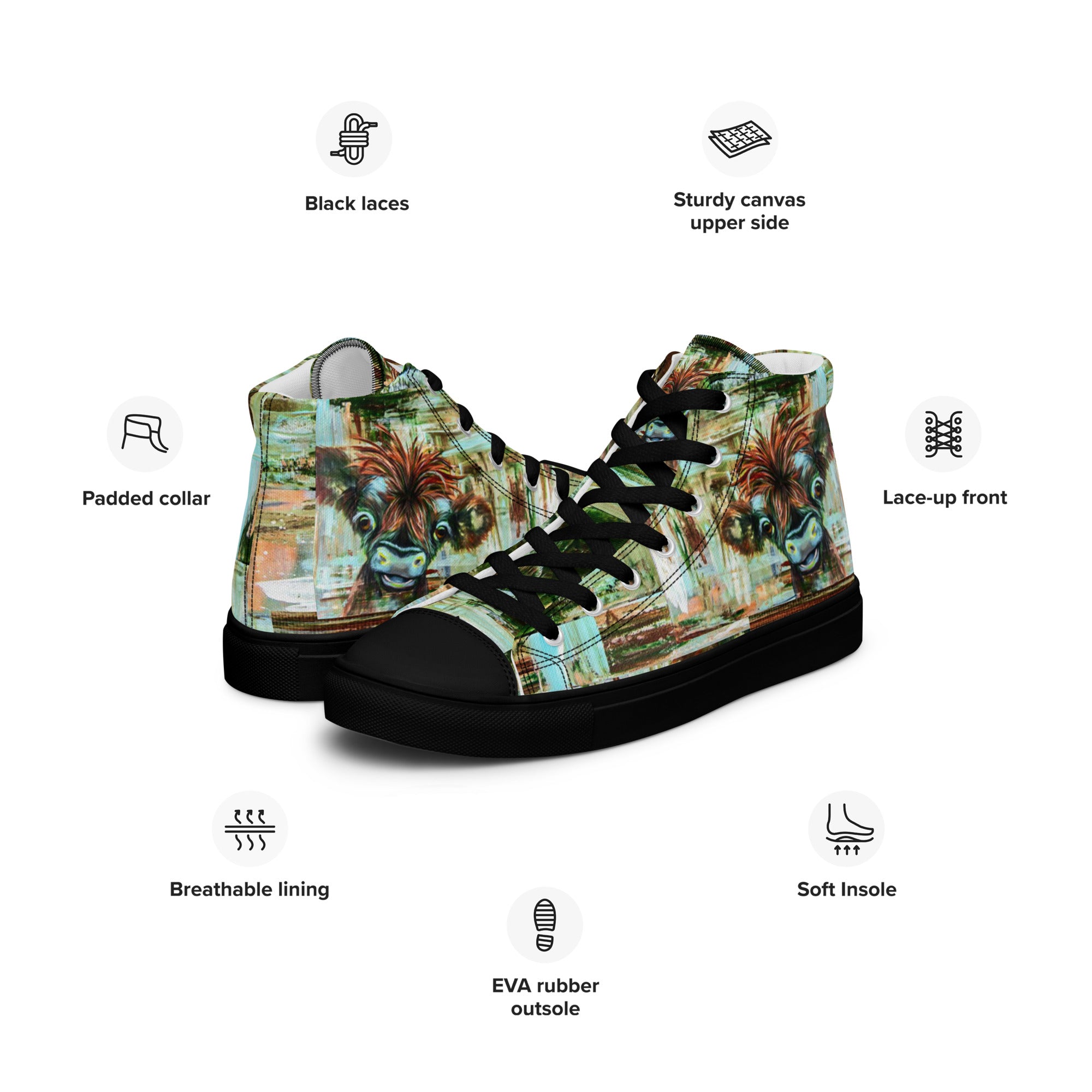 Womyn's High Top- Baby Cow