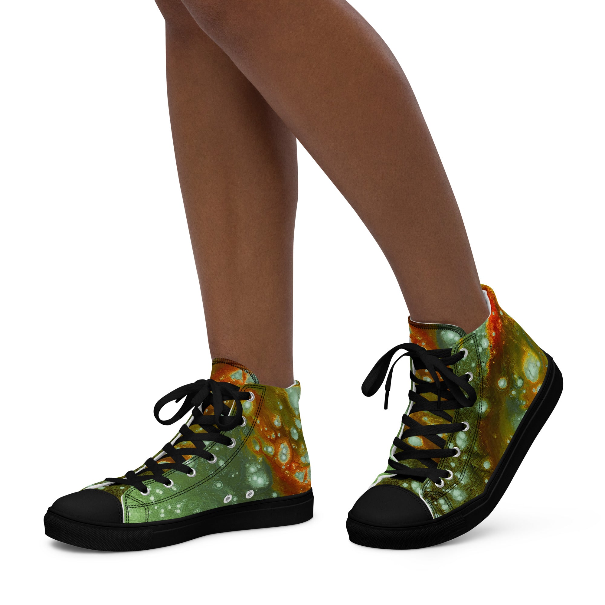 Womyn's High Top- Galaxy Green a.k.a. Surface of Mercury