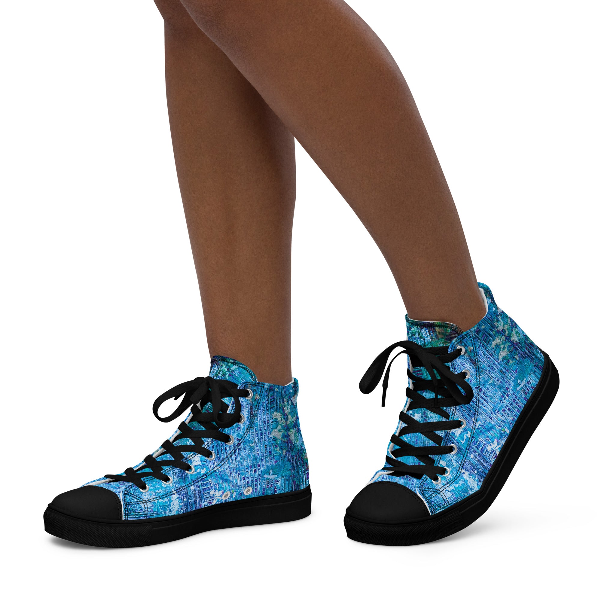Womyn's High Top- Weave Blue