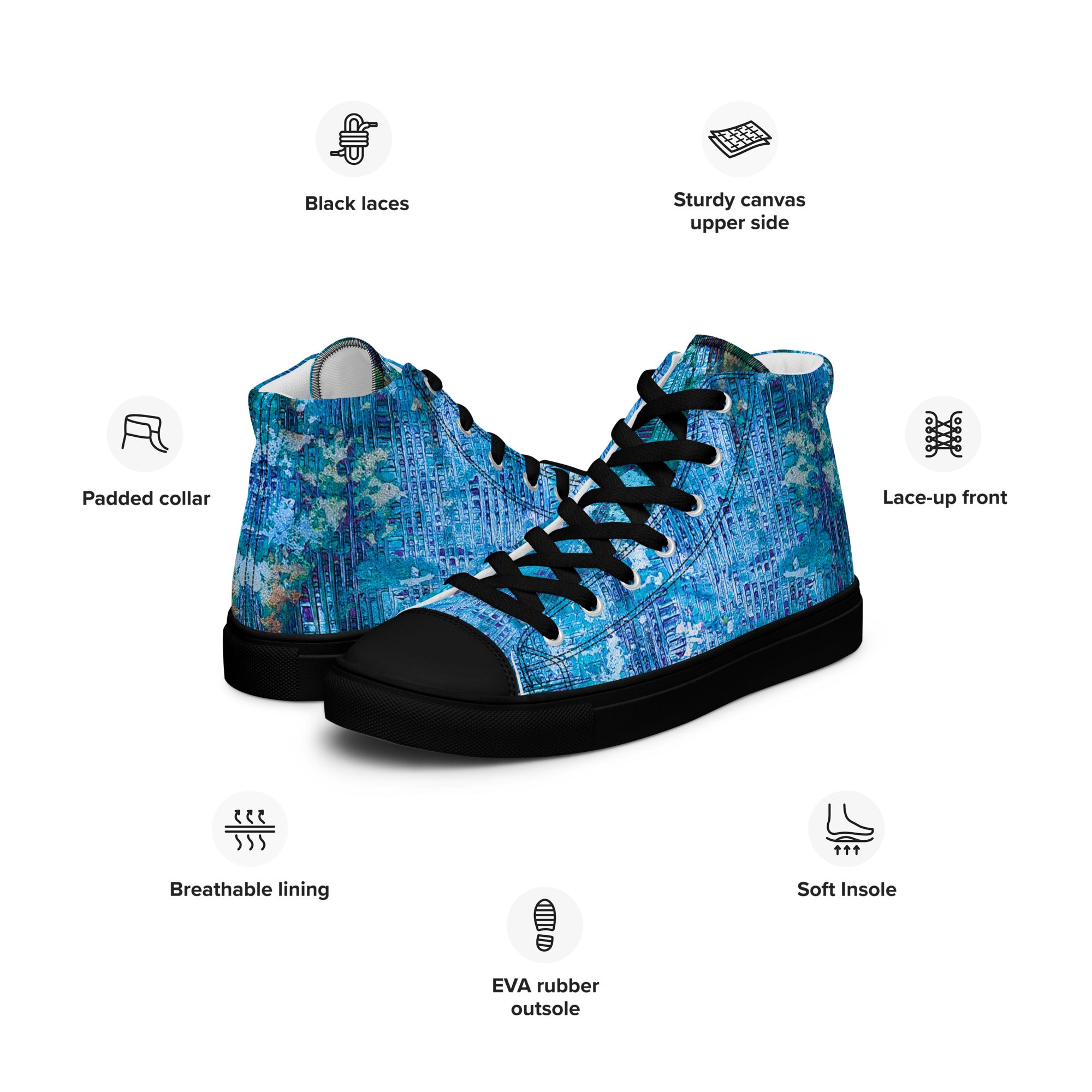 Womyn's High Top- Weave Blue