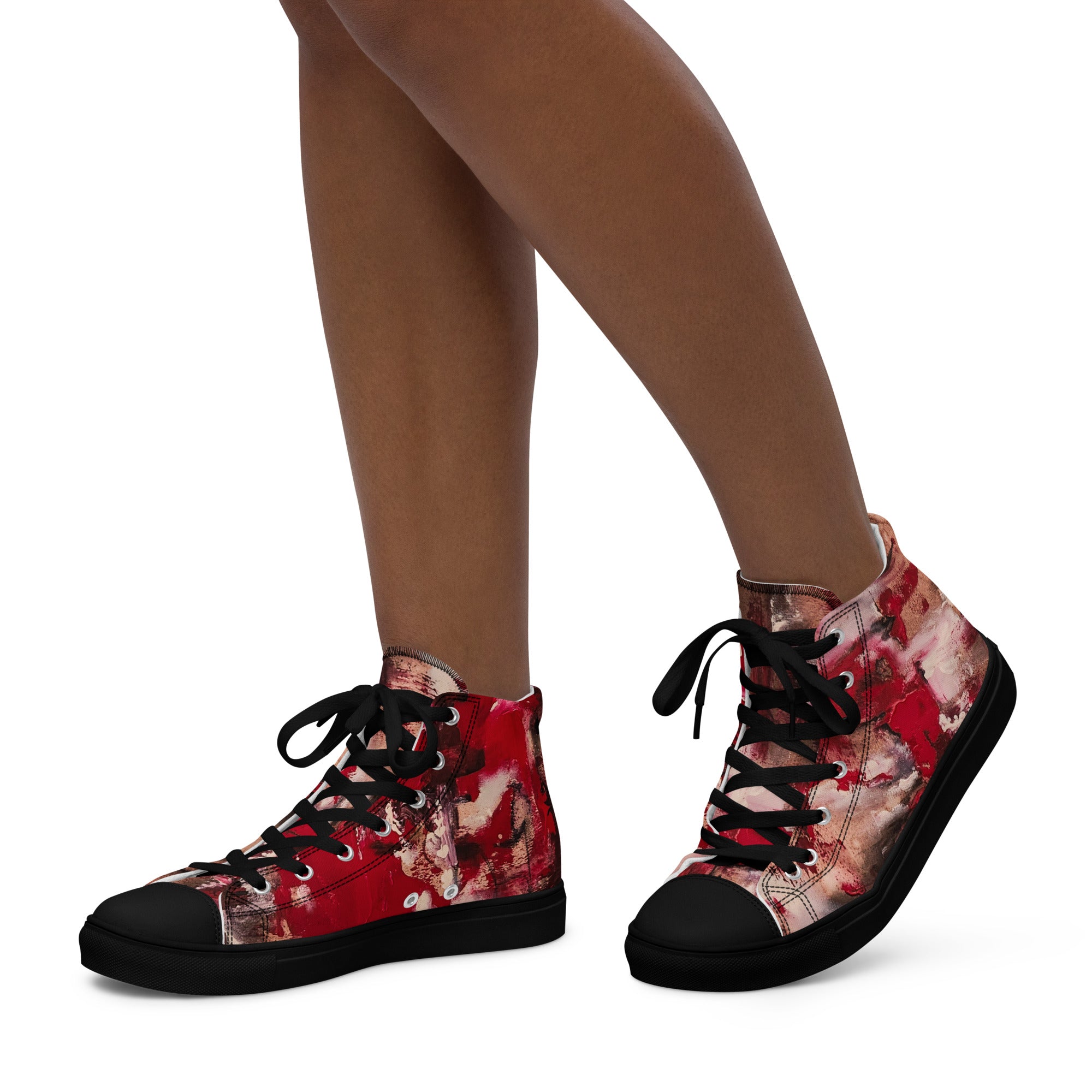 Womyn's High Top- Mismatch Red