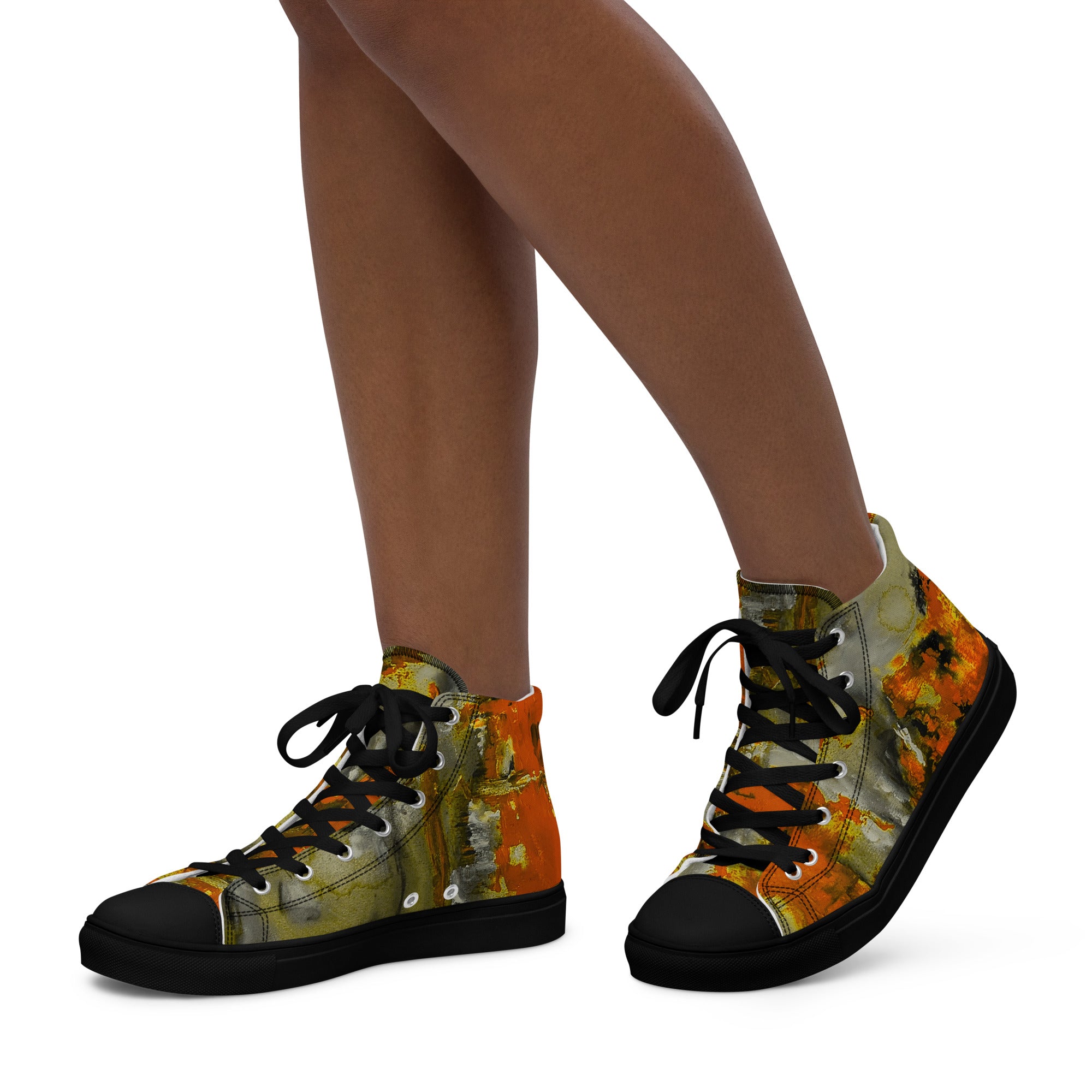 Womyn's High Top- Mismatch Orange