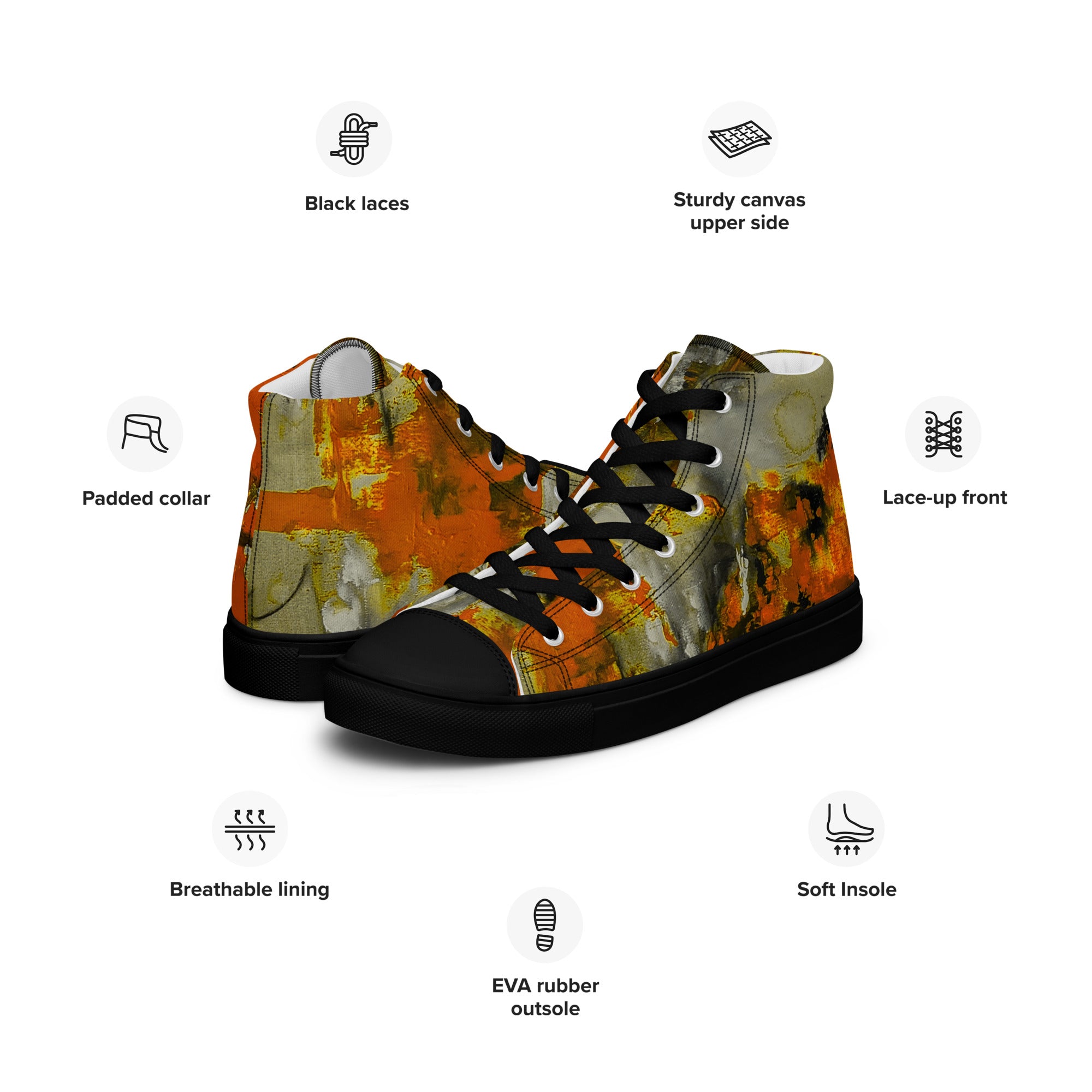Womyn's High Top- Mismatch Orange