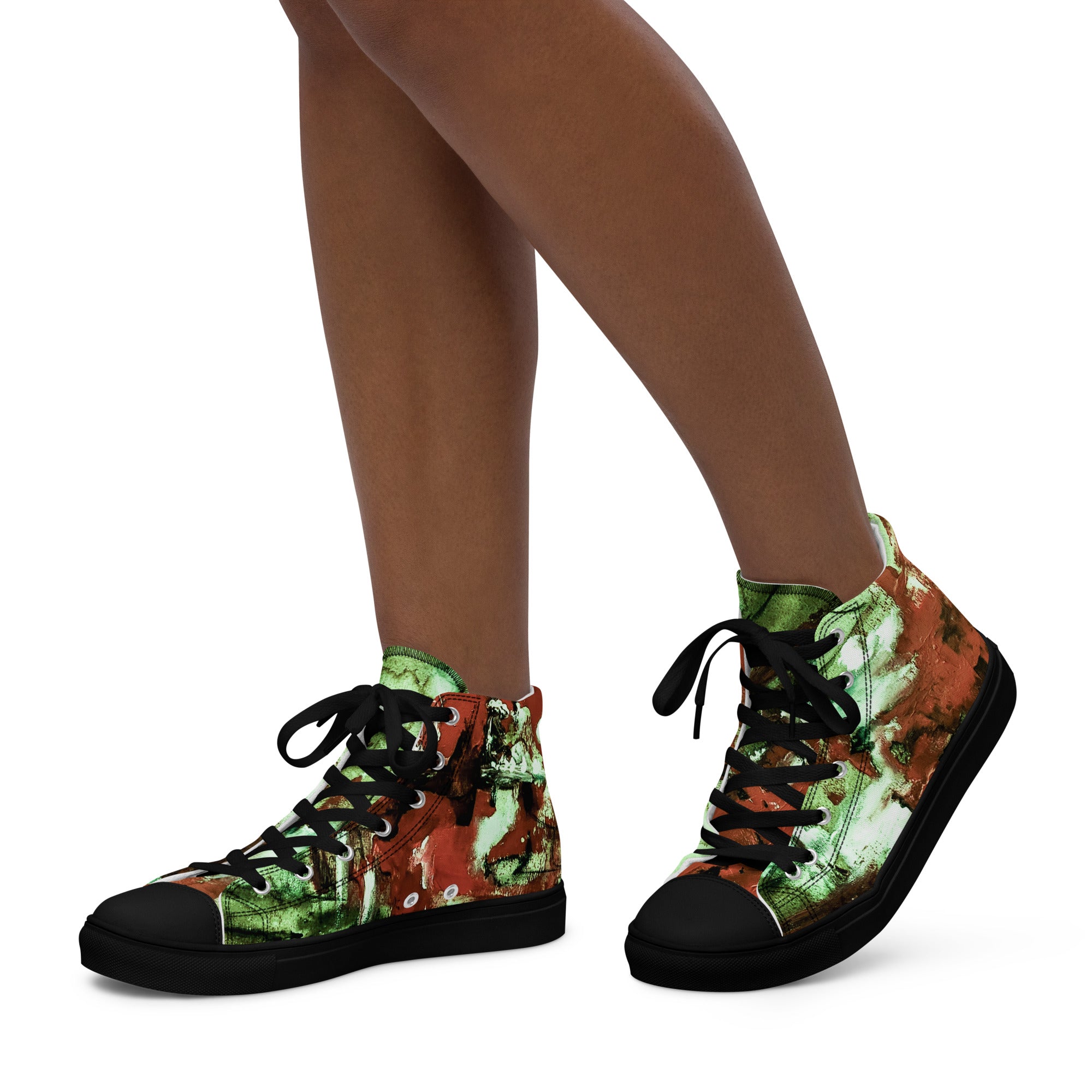 Womyn's High Top- Mismatch Green