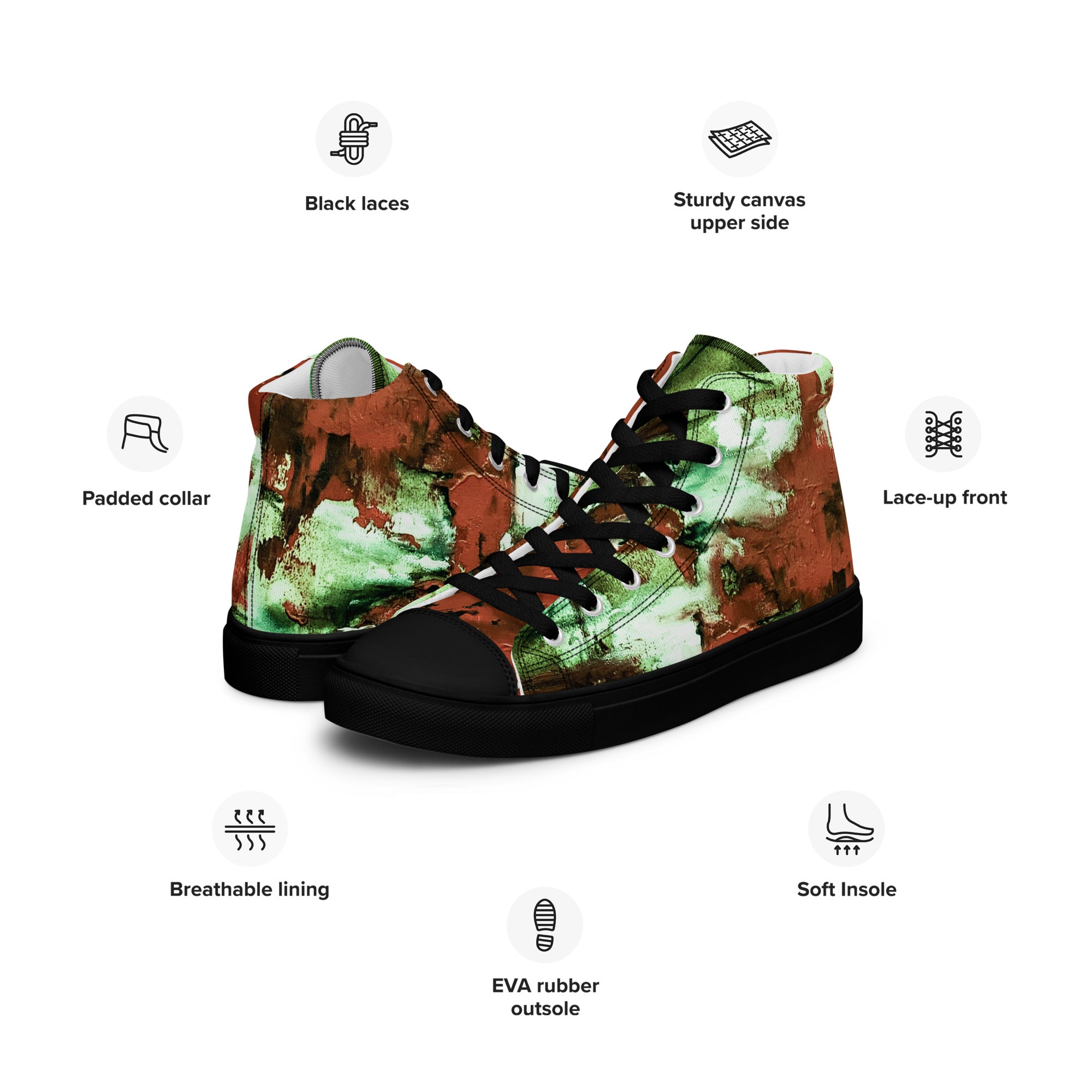 Womyn's High Top- Mismatch Green