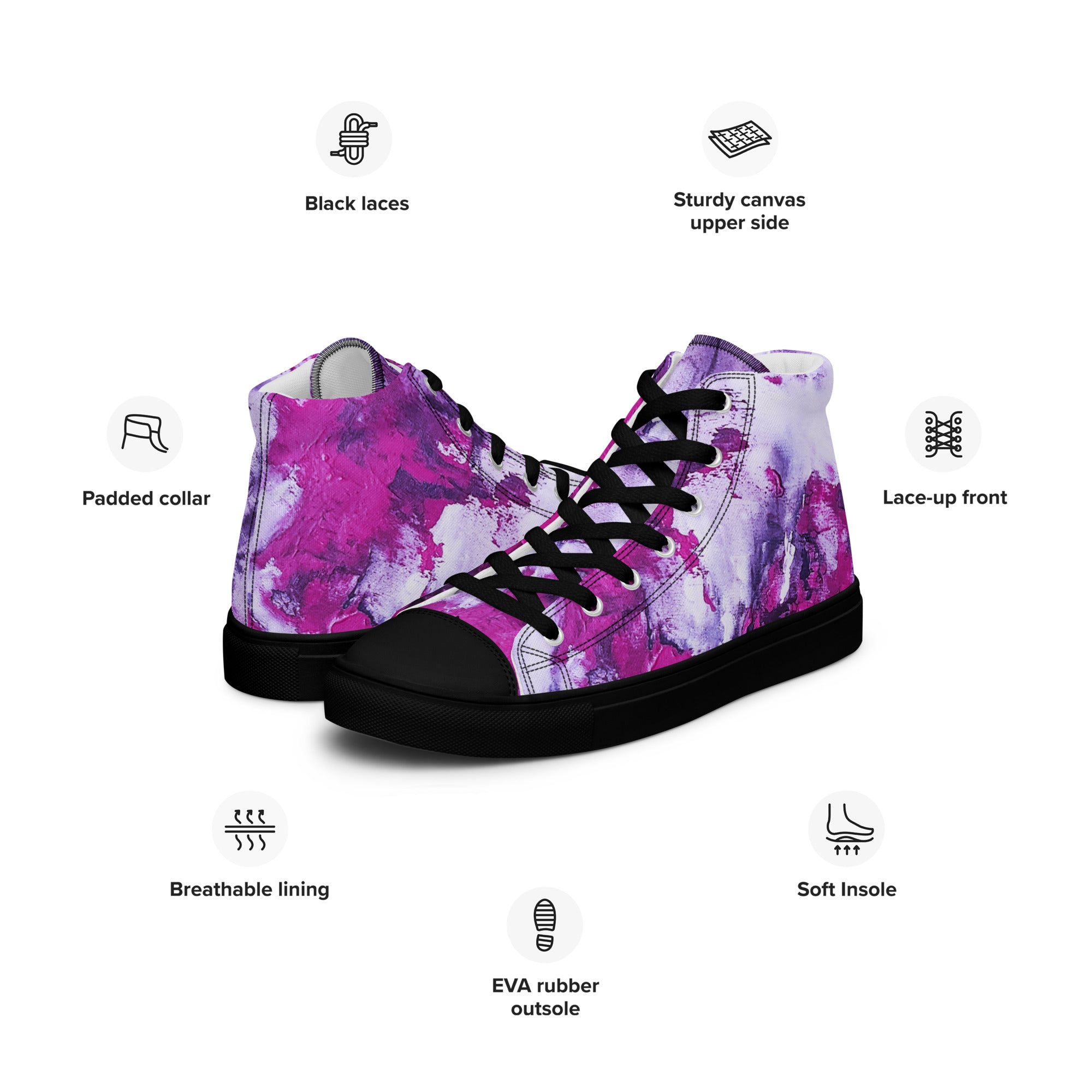 Womyn's High Top- Mismatch Pink