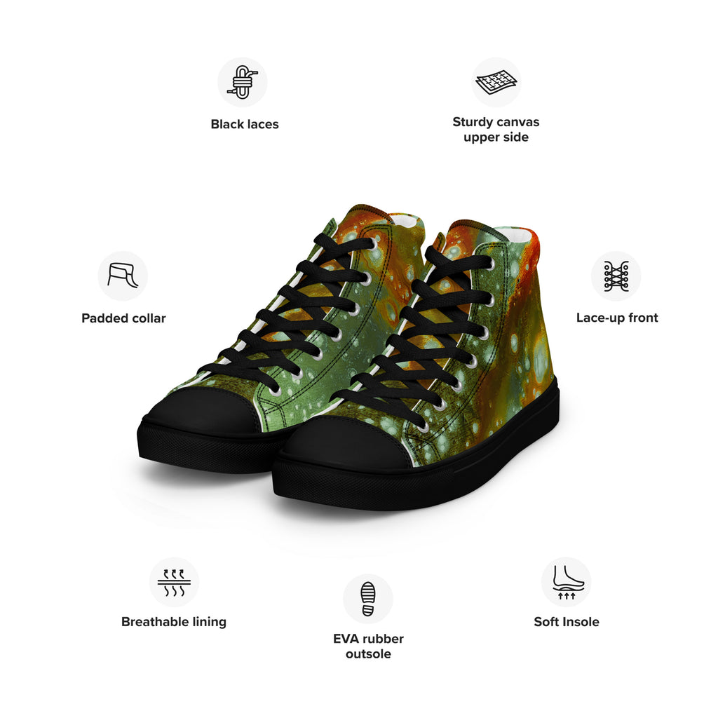 Womyn's High Top- Galaxy Green a.k.a. Surface of Mercury