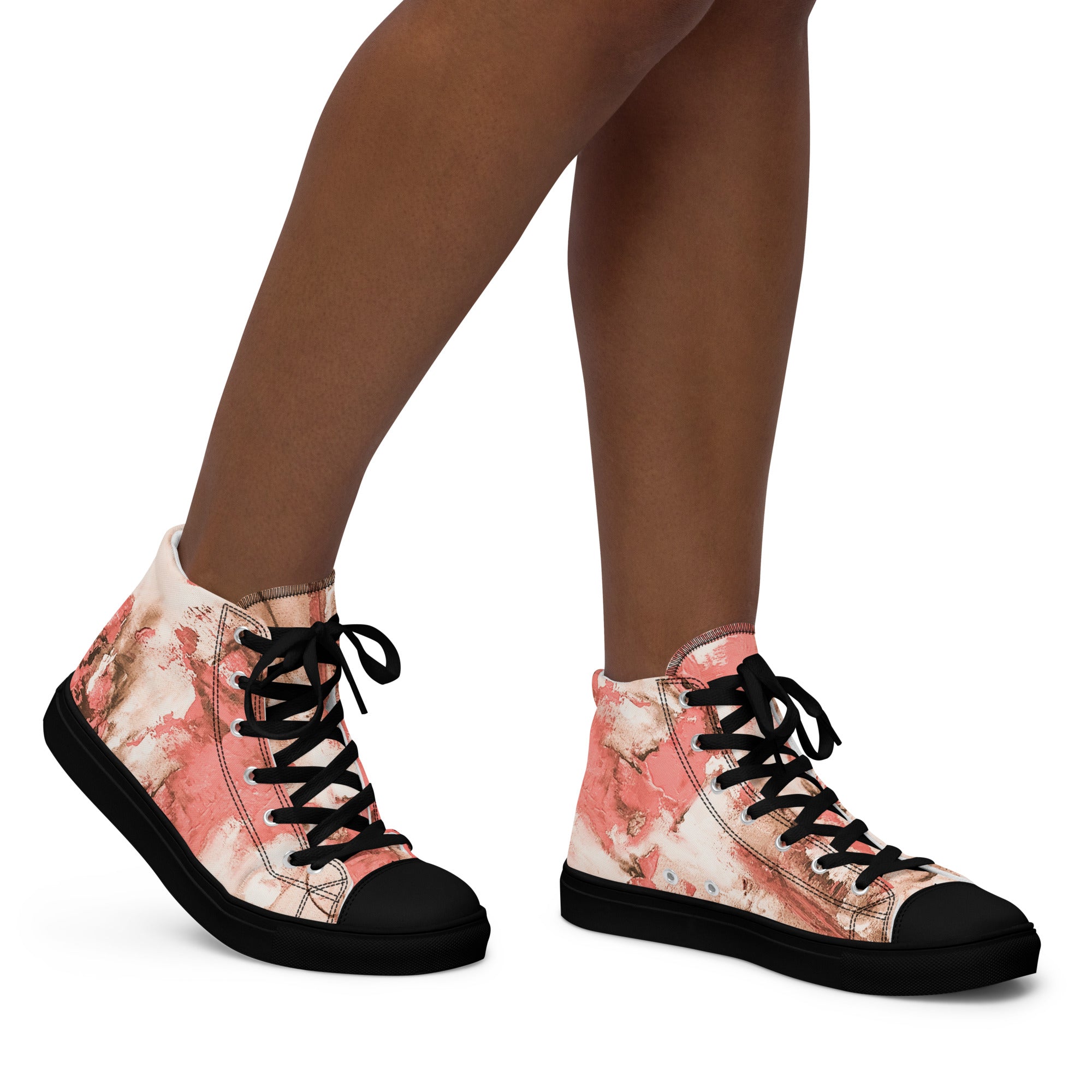Womyn's High Top- Mismatch Peach