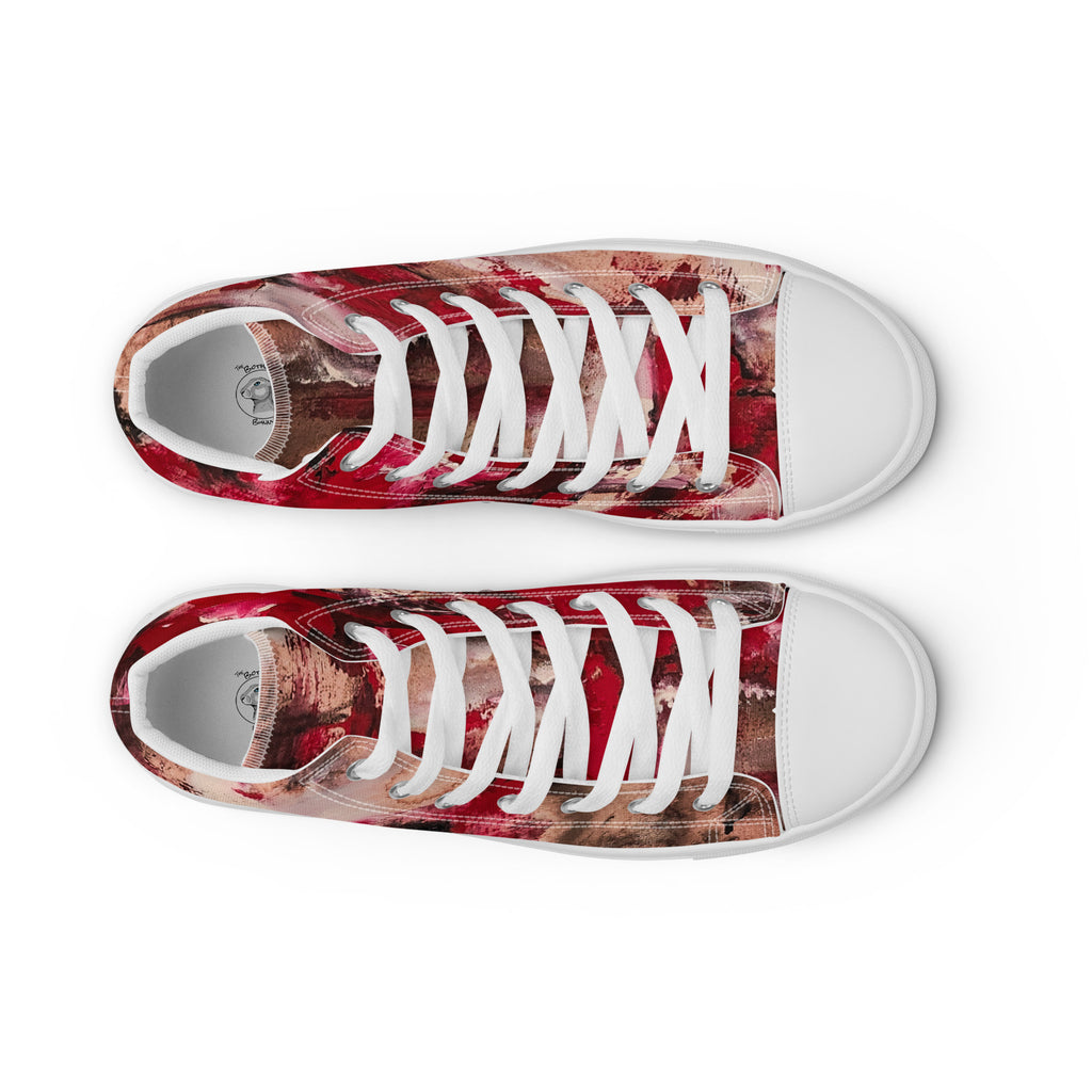 Womyn's High Top- Mismatch Red