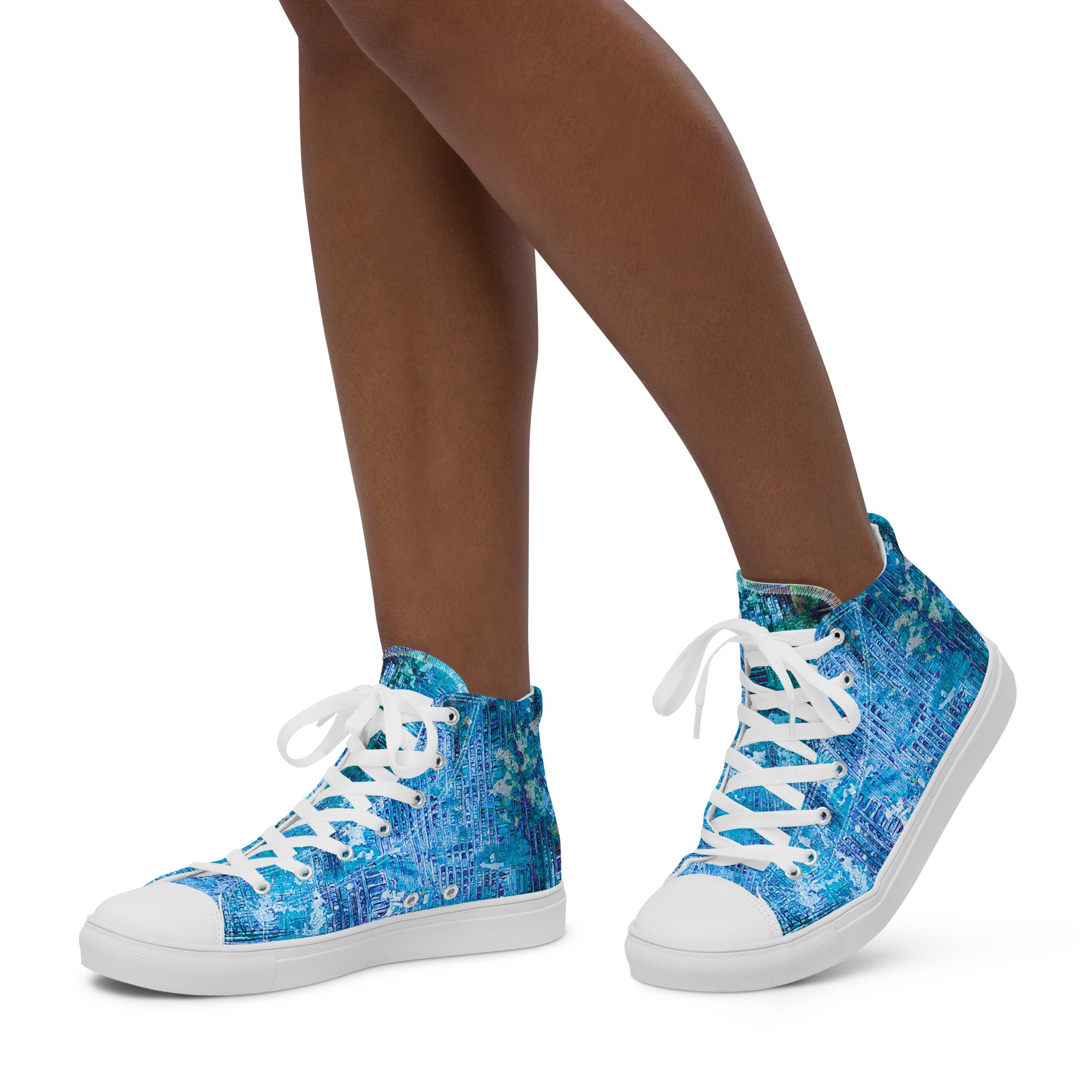 Womyn's High Top- Weave Blue