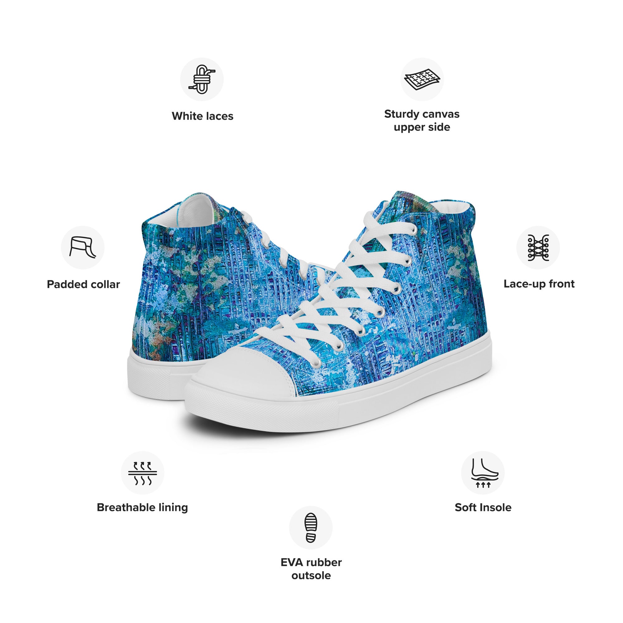 Womyn's High Top- Weave Blue