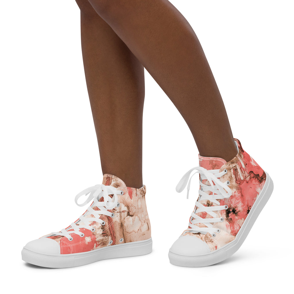 Womyn's High Top- Mismatch Peach